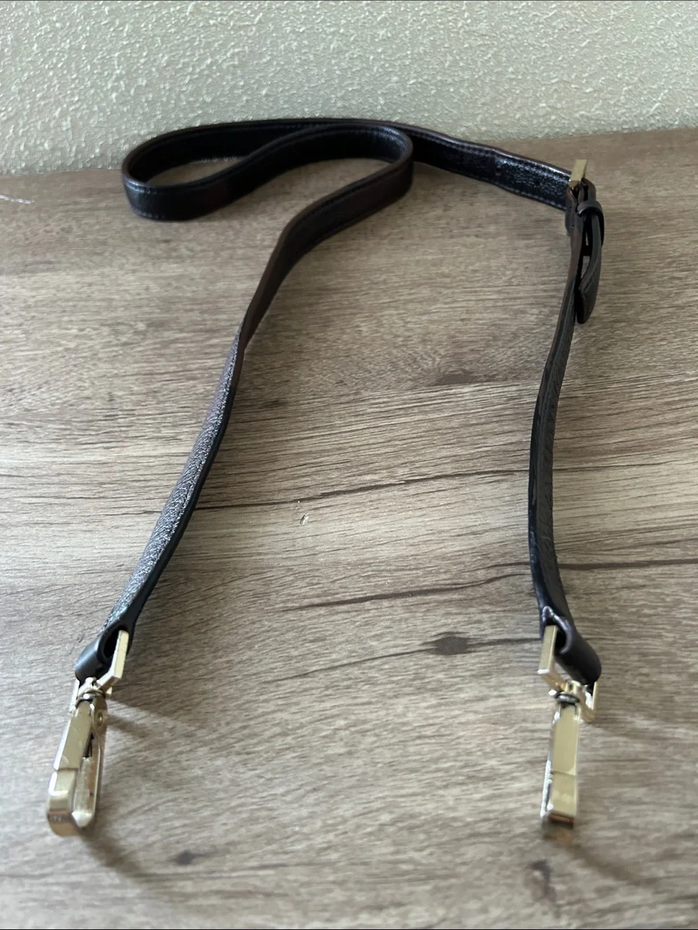 Brown Leather Bag Strap replacement with Gold Hardware